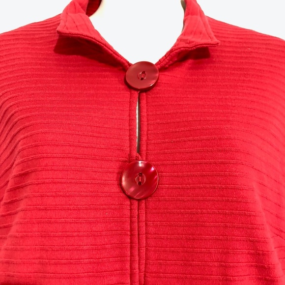 COLDWATER CREEK PETITE Red Knit Lined Jacket sz M - Picture 12 of 12